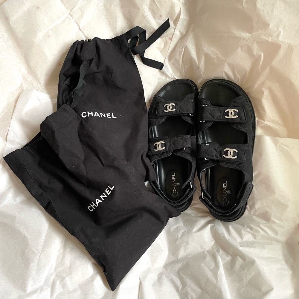 RARE Classic Chanel Quilted Dad Sandals